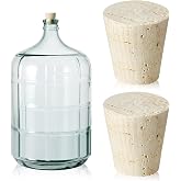 Ziliny 2 Pcs Wood Cork Stopper for 3/5/ 6 Gallon Glass Carboy Jug | Tapered Fit Fermentation Seal, Natural Wood Prevents Oxidation, Fits Water Jugs Brewing Bottles, 1x1.5x1.6 Inch Dimensions