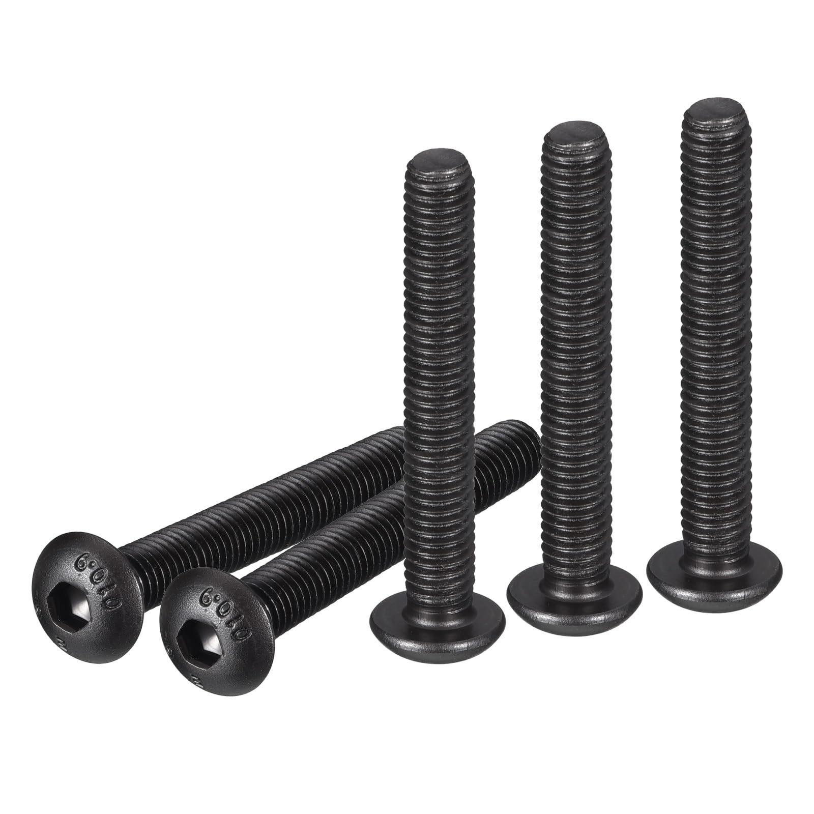 DTGN M5-0.8x35mm Button Head Socket Cap Screws - 50Pack - Good for Machine - Carbon Steel Black Oxide - Hex Drive Full Thread Fasteners — image 1