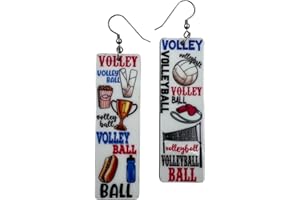 MALL OF STYLE Volleyball Earrings, Golf, Baseball Earrings, Basketball, Ice Hockey Earrings, Softball, Football