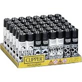 Clipper - Classic Large Reusable Lighter - Iconic Premium Refillable Lighters Bulk Pack - Replace Butane, Flint, and Spark Wheel for Unlimited Lights - 48 Pack - Nerd Sentences