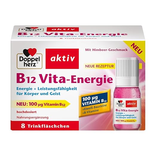 Doppelherz B12 Vita-Energie Trinkfläschchen – Energie und Leistungsfähigkeit für Körper und Geist – Vitamin B12 zur Verringer