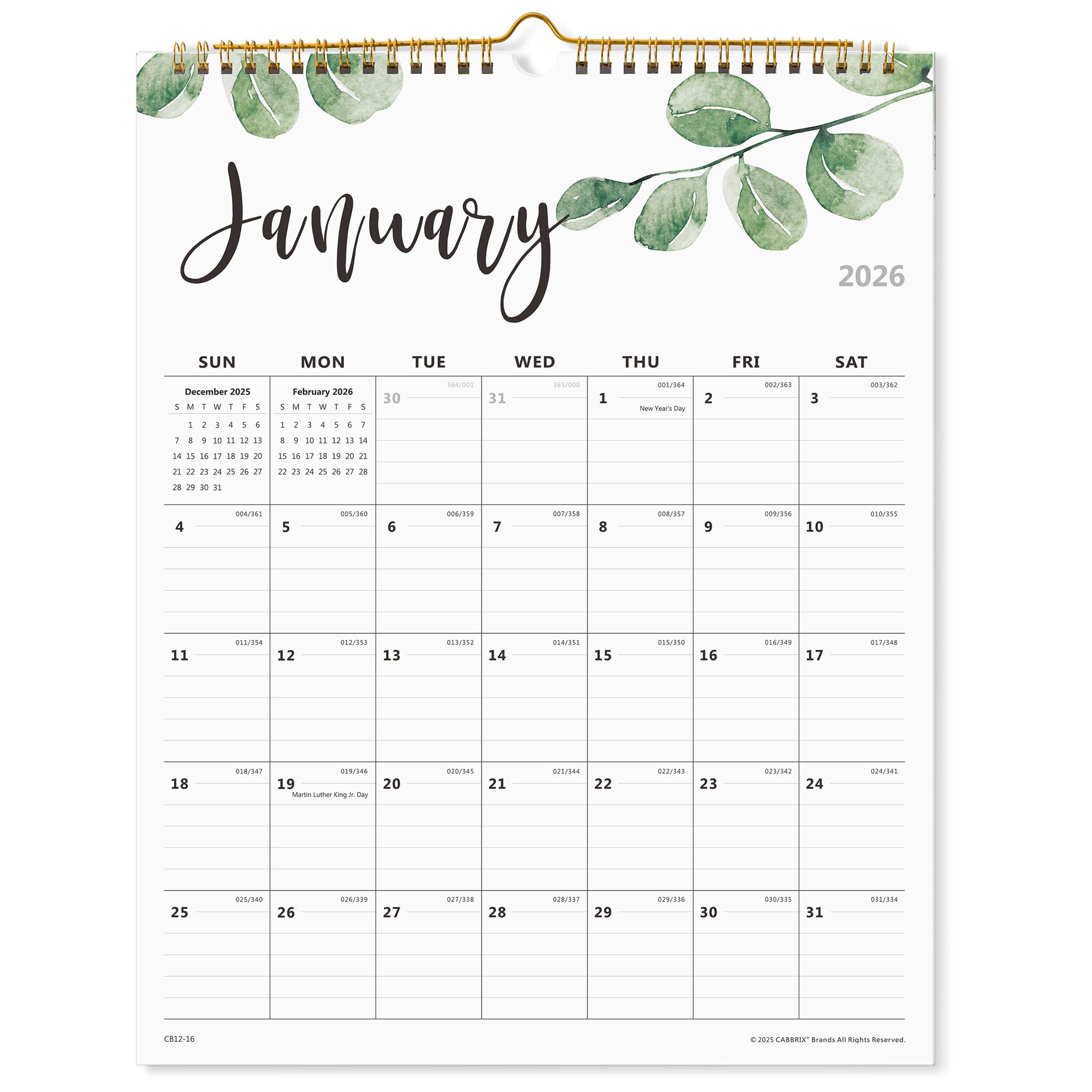 Photo 1 of 2026 Monthly Wall Calendar, Runs from January 2026 to June 2027,12 x 15 Inches, Twin-Wire Binding, Perfect for Organizing & Planning