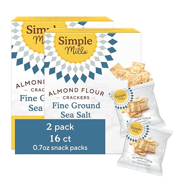 SIMPLE MILLS ALMOND FLOUR CRACKERS SNACK PACKS, SEA...