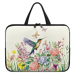 Uasibuni Flowers Bird Print Laptop Cover Case for