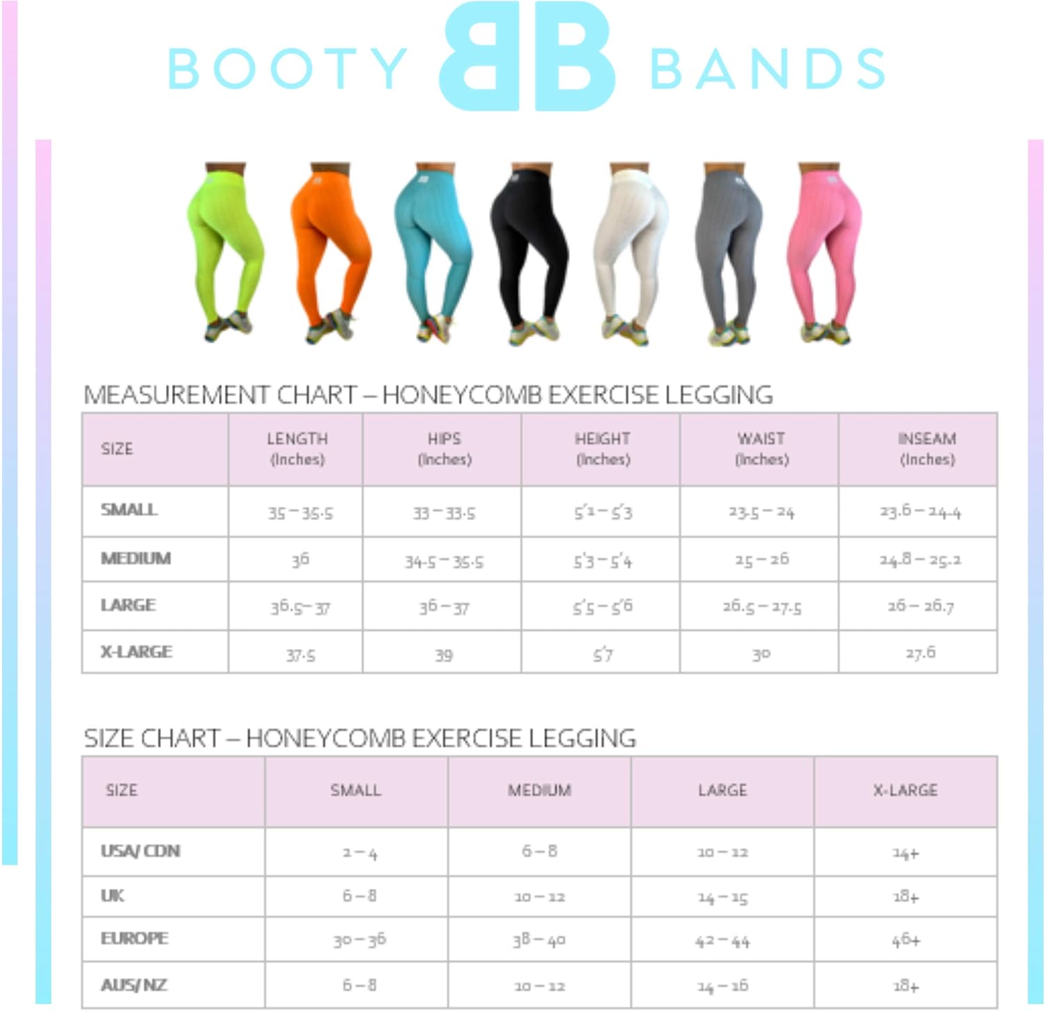 BOOTYBANDS Women's Fitness and Loungewear Honeycomb Exercise Legging: Clothing