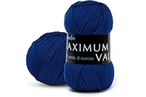 Mary Maxim Maximum Value Acrylic Yarn for Crocheting and Knitting, Soft Worsted Weight Yarn 4, Ideal for Blankets, Sweaters, 
