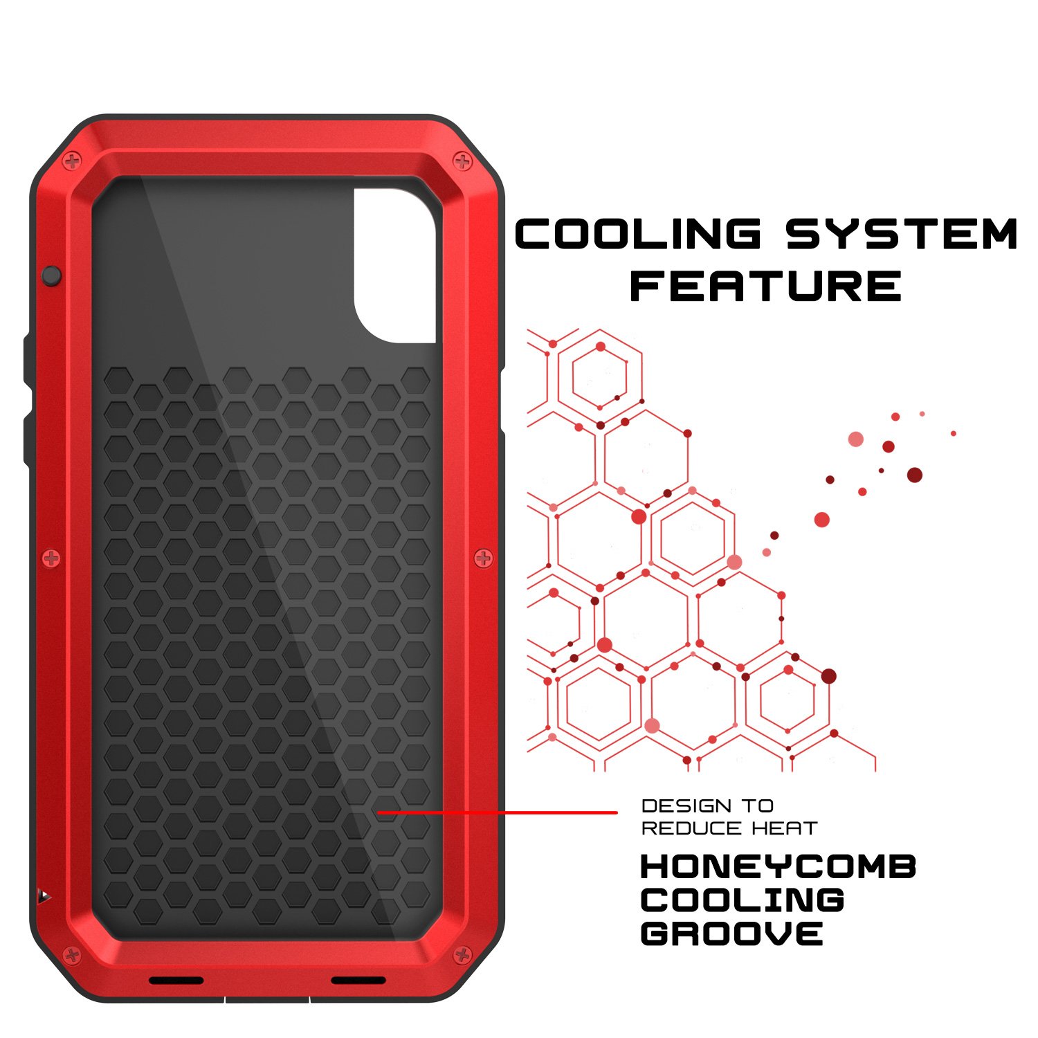 Punkcase iPhone XR Metal Case, Heavy Duty Military Grade Rugged Armor Cover [Shock Proof] Hard Aluminum & TPU Design W/Tempered Glass Screen Protector Compatible W/Apple iPhone XR [Red]