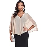 Zudanal Shawls and Wraps for Evening Dresses Chiffon Soft Shawl for Wedding Guest Party Cover Up