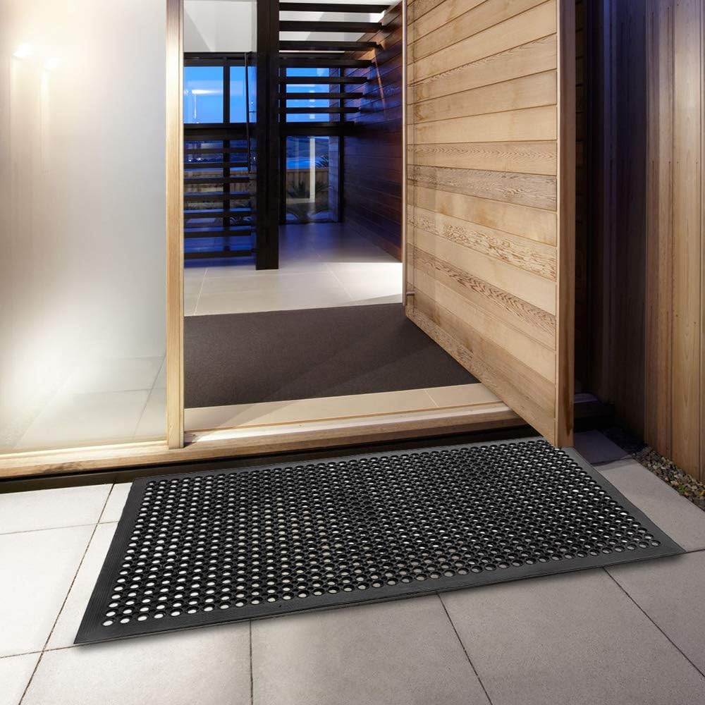 ROVSUN Rubber Floor Mat, 36''x60'' Anti-Fatigue/Non-Slip Drainage Mat, for Industrial Kitchen Restaurant Bar Bathroom, Indoor/Outdoor Cushion: Home & Kitchen