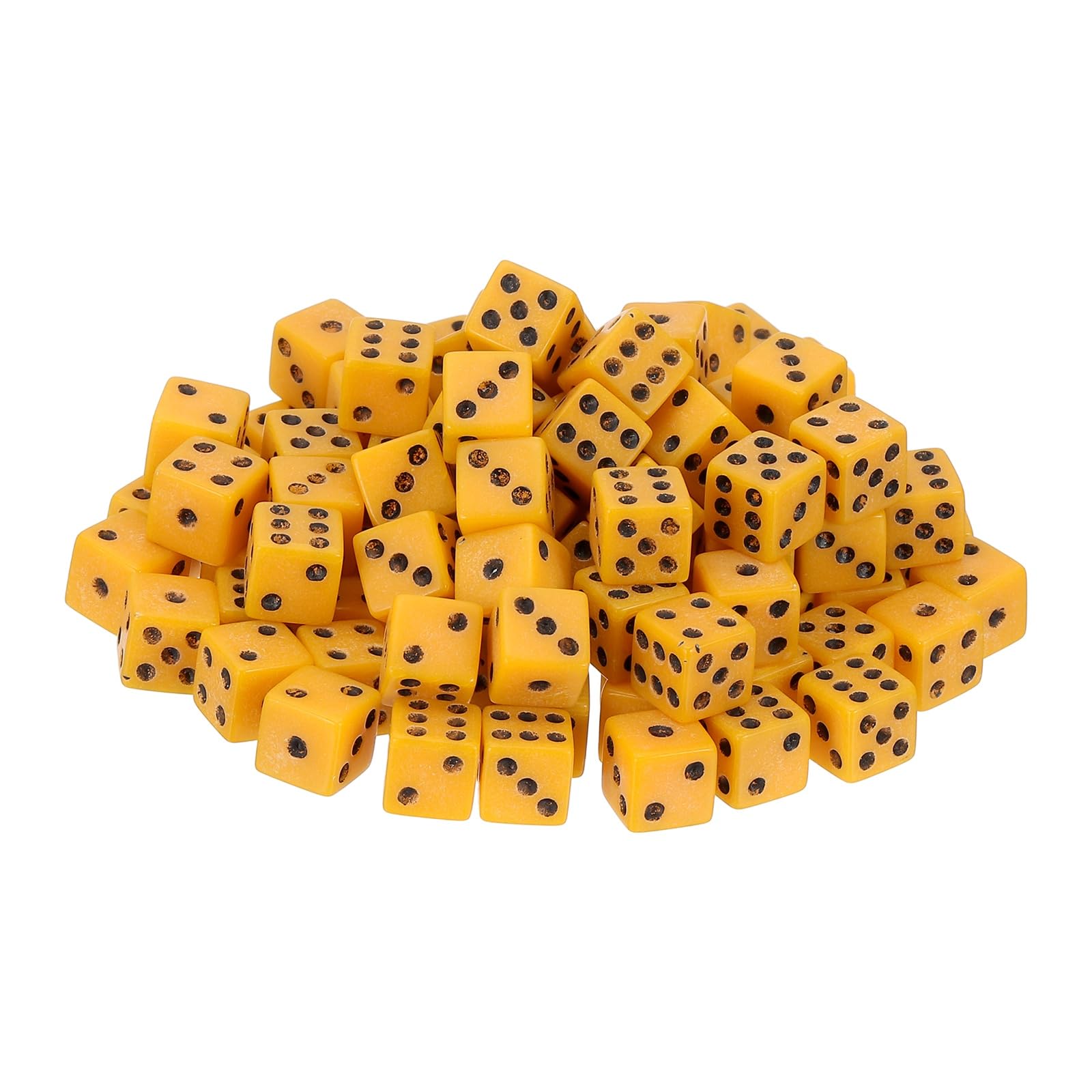 sourcing map 400Pcs Mini Dice, 8mm/0.31" Acrylic Tiny Six Side Game Dot Square Dice Bulk for Table Board Game Party Activities, Yellow/Black — image 1