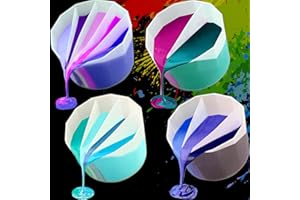 Silicone Pour Split Cups, Funstorm 4Pcs Reusable Resin Mixing Cups with 2-5Channels, Sectioned for Multicolor Pours with Resin, Paint, and More, Fluid Art for Resin Crafts