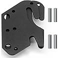 KOPKIO 2 PCS Universal Wood Bed Rail Hook Plates for Headboard Footboard Bed Frame Bracket, Wooden Bed Hook On Bed Rails with Mounting Hardware, Black