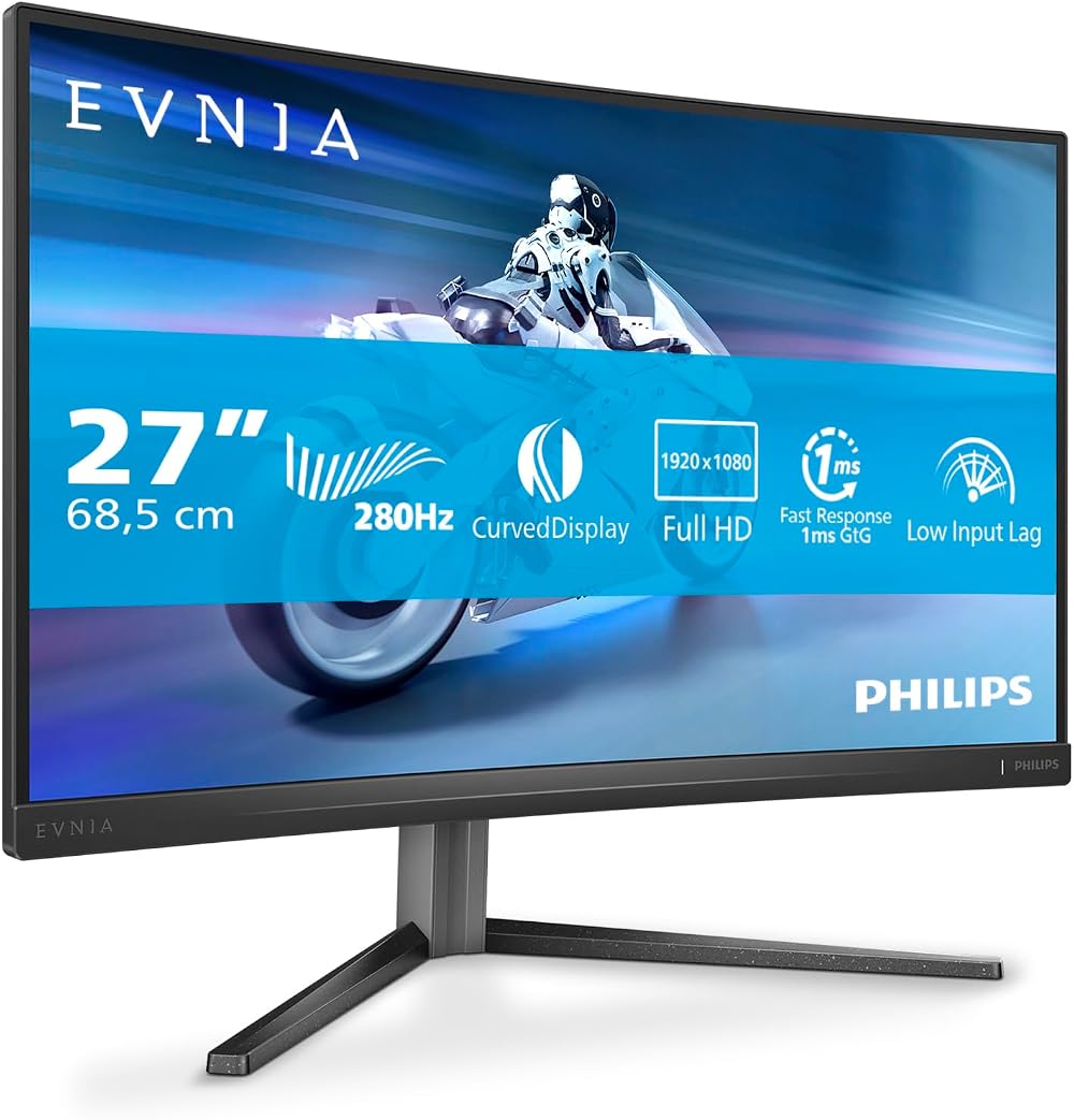 Philips Evnia 27 inch Curved FHD Monitor 280 Hz HDR10 1 ms