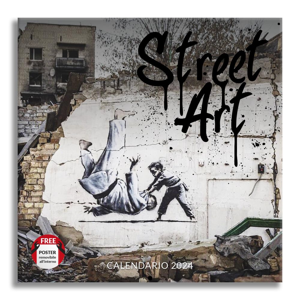 Street Art 2024 Wall Calendar - Ideal for Office and Home - 12 Months - 30 x 30 cm + Free Poster Gift