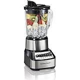 Hamilton Beach Wave Crusher Blender with 40 Oz Glass Jar and 14 Functions for Puree, Ice Crush, Shakes and Smoothies, Stainle