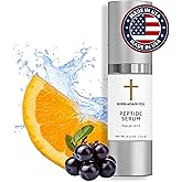 Peptides Face Serum with Vitamin C and Hyaluronic Acid, 0.5 oz – Hydrating & Moisturizing Serum for Anti-Aging, Wrinkles, and Collagen Support