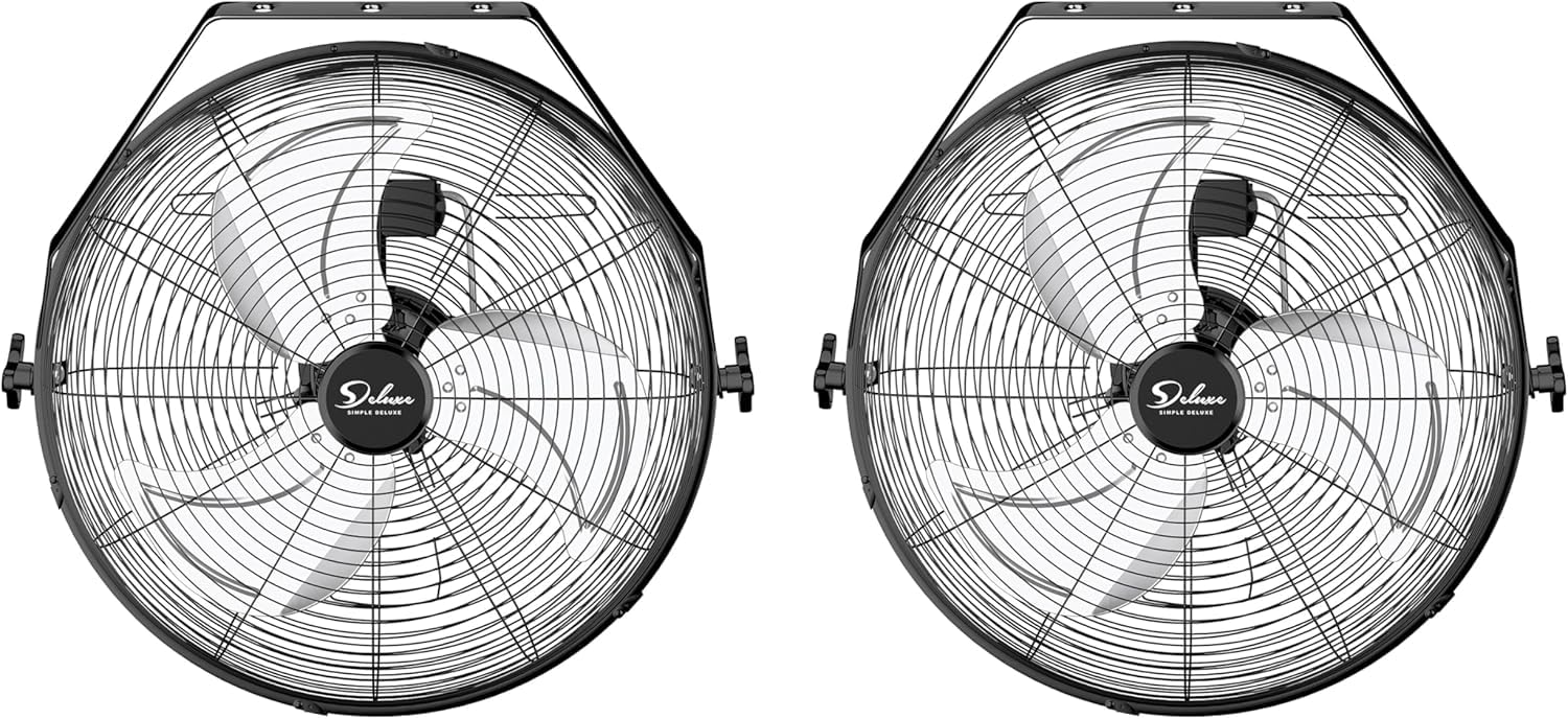 Photo 1 of ***FRONT WIRE, BENT/DENTED, BLADES UNABLE TO TURN PROPERLY, SELLING AS PARTS ONLY -AS IS*** 

Simple Deluxe 18 Inch Industrial Wall Mount, 3 Speed Commercial Ventilation Metal Fan for Warehouse, Greenhouse, Workshop, Patio, Factory and Basement - High Vel