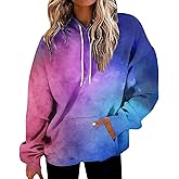 Oversized Hoodies For Women Tie Dye Gradient Sweatshirts Baggy Drawstring Hooded Pullover 2025 Fall Casual Tops With Pocket