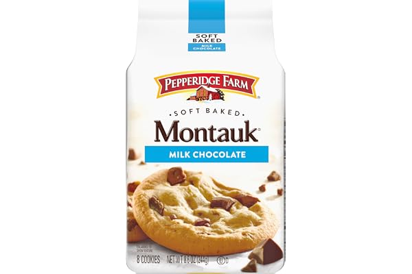 Pepperidge Farm Montauk Soft Baked Milk Chocolate Chunk Cookies, 8.6 Oz Bag (8 Cookies)