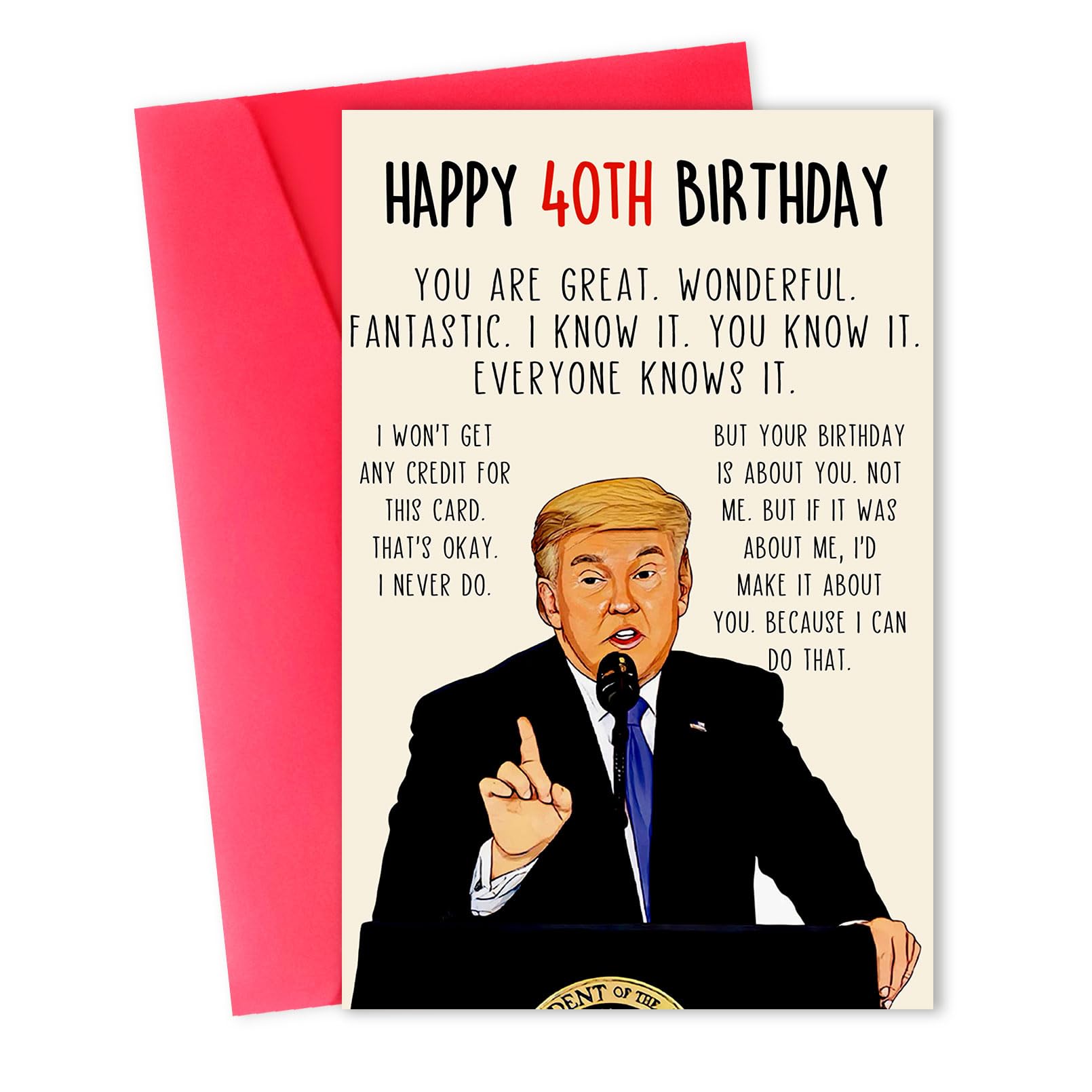 Photo 1 of ACHICGIRL Funny 40th Birthday Card, Happy 40th Birthday Gifts for Him Her?Great 40 Year Old birthday card for Men Women, Unique 40 Bday Decorations for Husband