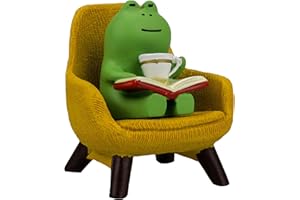 Whimsical Mini Frog Figurine - Adorable Resin Frog Statue for Home and Garden Decor - Perfect for Office Desk, Bookshelf, Ind