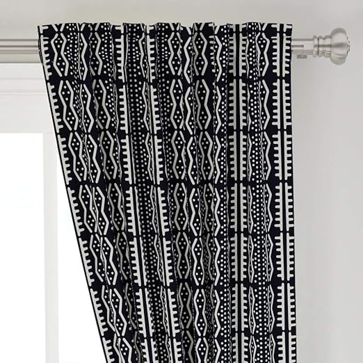 Amazon Com Roostery Curtain Panel Mudcloth Black Ivory Tribal