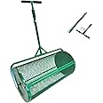 LANDZIE Lawn & Garden Spreaders - 36 Inch Heavy Duty Metal Mesh Basket Push/Tow Spreader - Compost, Peat Moss, Top Soil, Mulch - Durable Lightweight Multi-Purpose Yard Care Equipment - Manure Spreader