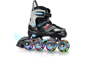 RunRRIn Adjustable Kids Inline Skates for Boys Girls with Full Light Up Wheels - Roller Skates for Kids Ages 6-12, Toddler Ages 3-5, Youth Women Beginners Outdoor Indoor