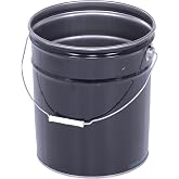 Vestil Pail-STL-RI Steel Open Head Pail, 5 Gallon, Black | 11-7/8 In. x 11-7/8 In. x 13-3/8 In.