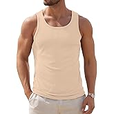 ZDC Mens Sleeveless Tank Tops Summer Workout Muscle Knitted Shirts Gym Slim Fit Ribbed Clothing