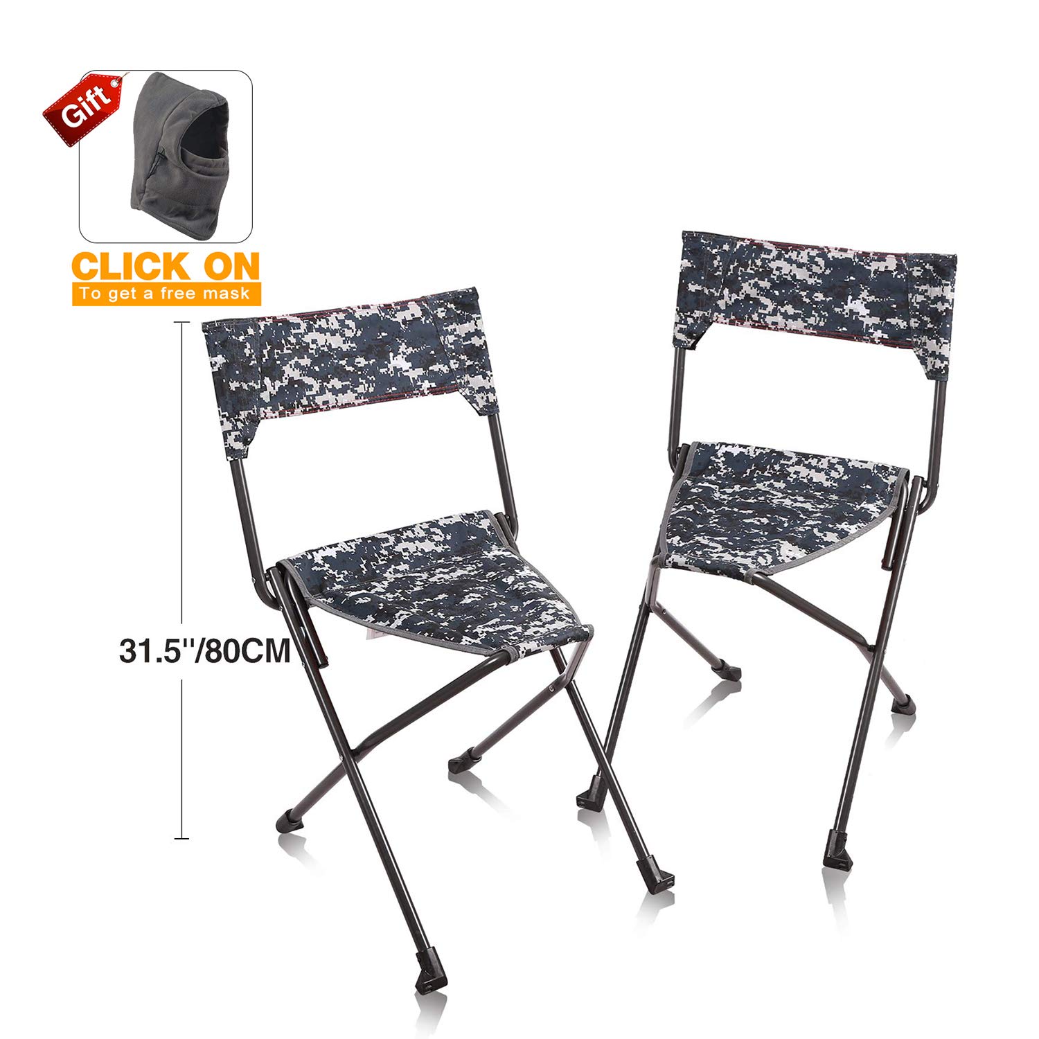 folding tripod chair with back