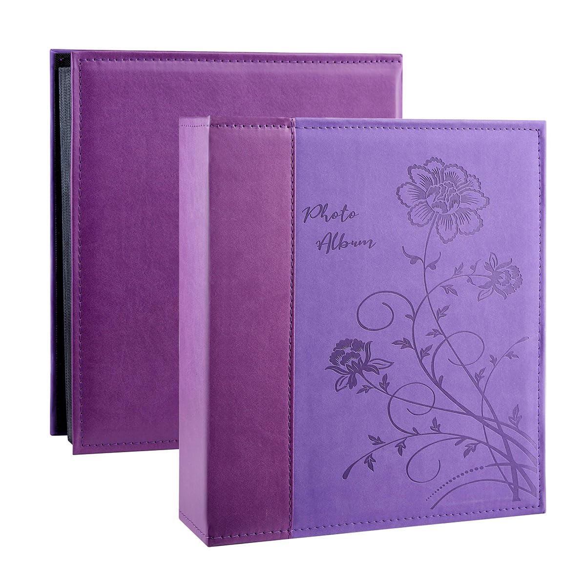 Miaikoe Photo Album 6x4 400 Photos Slip in, Extra Large Capacity Leather Cover Wedding Family Picture Albums Holds 400 Vertical 10x15cm Landscape Photos(Purple)