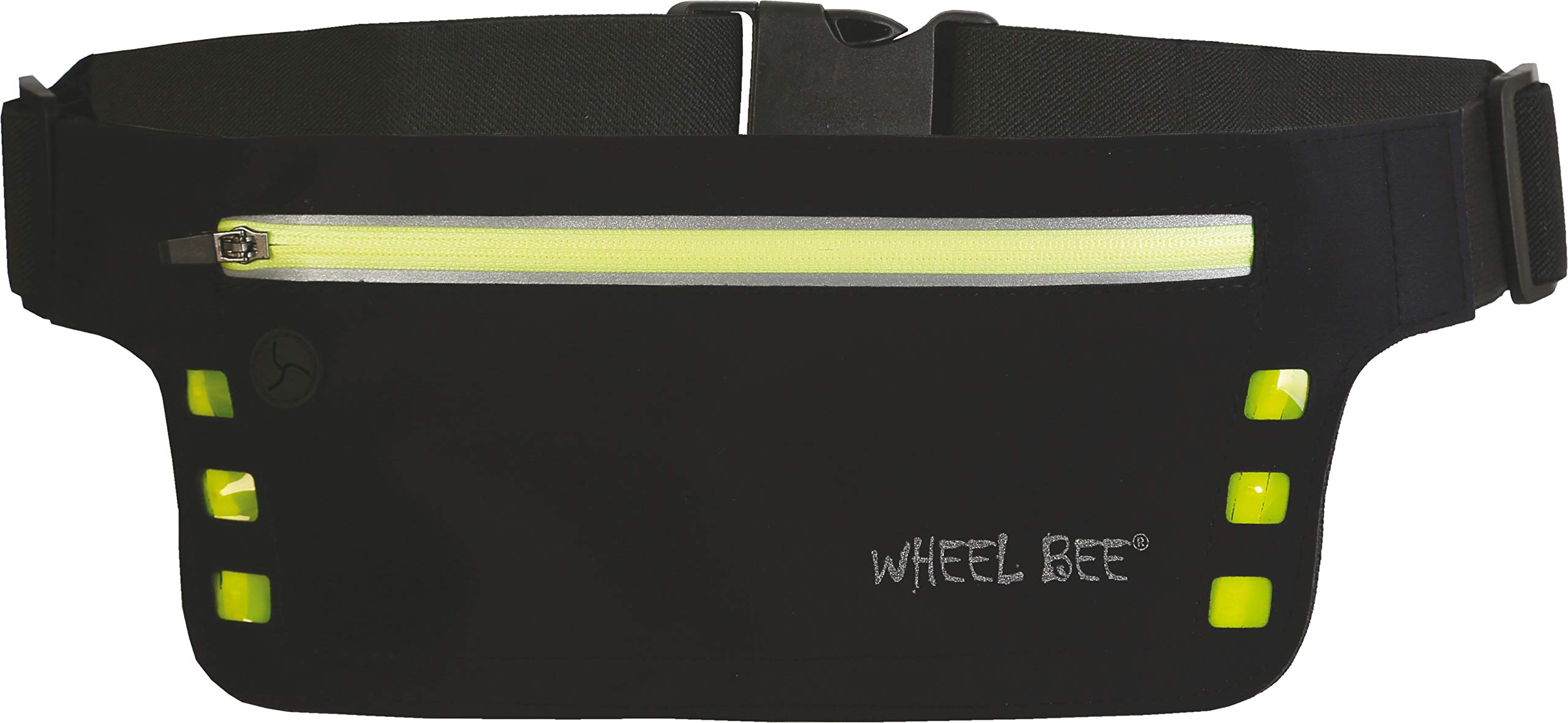 Schildkröt Fun Sports Wheel-Bee Sacoche, Banane De Sport Led Night Runner, Sacoche Avec Lumières Intégrées, 950016 Key Case, 46 cm, Black (Noir)
