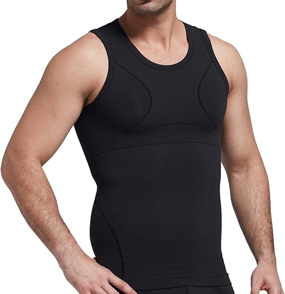 Amazon.com: Mens Compression Undershirts Seamless Slimming Shirts Bamboo Sleeveless Workout Tank 