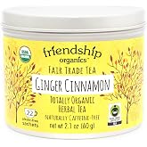 Friendship Organics Ginger Cinnamon Tea Bags, Organic Herbal and Fair Trade 22 Count