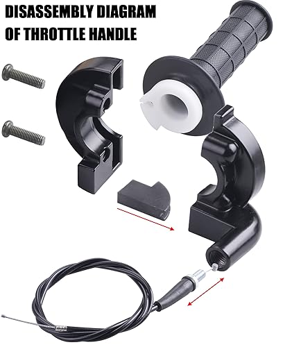 Throttle Handle+Right Brake Lever, Handle, Brake Cable, Throttle
