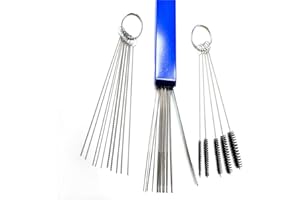 Xiaokeis Set of 3 Carburetor Cleaning Kit, Removal Carb Cleaner Premium Torch Tip Cleaner Spray Tool Cleaning for Motorcycle, Nozzles, Air Tools, Camping Stoves(Silvery)