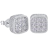 VEXXS S925 Diamond Stud Earrings for Men, 14K Real Gold Plated Iced Out Earrings Micro Pave 5A CZ Stones Men’s Studs, Hypoallergenic 925 Sterling Silver Studs