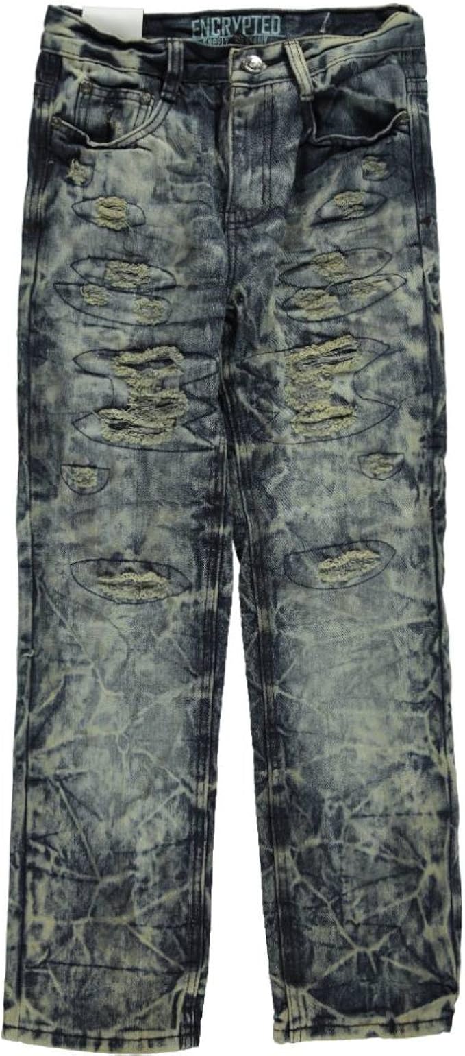 Encrypted Big Boys' "Vintage Crinkle" Jeans light blue, 10 Amazon.ca Clothing & Accessories