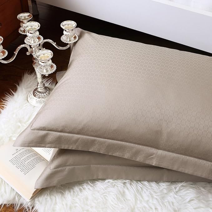 D&L Pure Cotton Satin Cotton Pillowcases, Wedding Jacquard