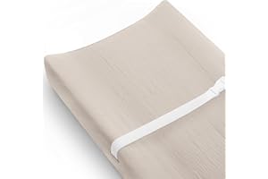 MEOWCARDS Changing Pad Cover for Baby Girls Boys, Muslin Changing Table Pad Covers with Boho Style, Neutral Color Soft and Breathable (Beige)