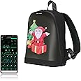 Crelander Dynamic Backpack, Smart LED Backpack Mini Fashion Shoulder Bag Programmable Daily Use Cycling Travel Daypack App Control (black)