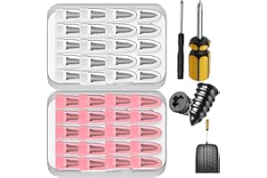 20/40/60/80/100Pcs Tire Repair Rubber Nails Kit with 2 Sizes, Fast Self-Service Tire Repair Tools, Screw in Tire Repair Plugs