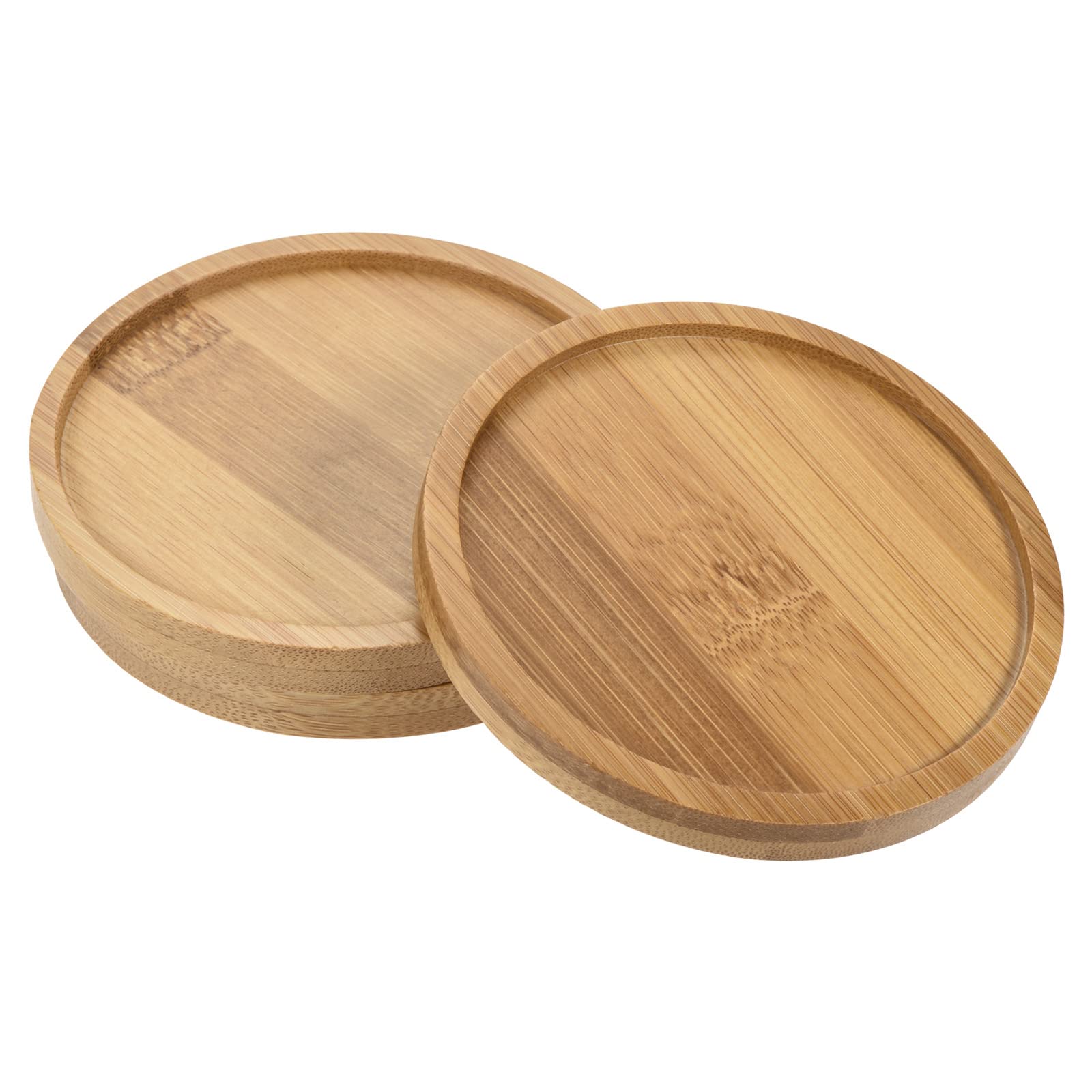 PATIKIL Plant Pot Saucer, 3 Pack 3.7 Inch OD Bamboo Round Flower Drip Tray for Indoors