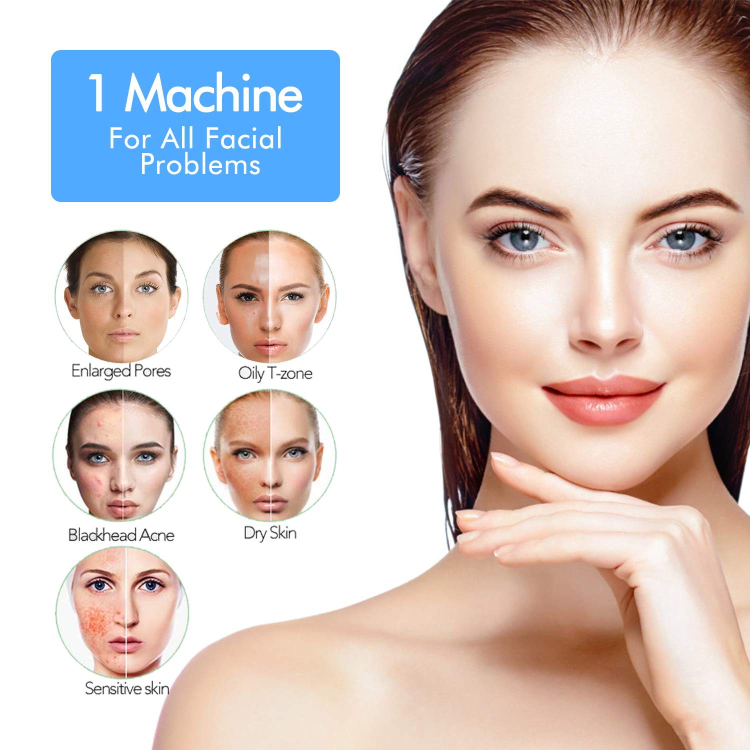 Facial Steamer Nano Ionic Hot Mist Face Steamer Home Sauna SPA Face Humidifier Atomizer for Women Men Moisturizing Unclogs Pores Spa Quality: Beauty