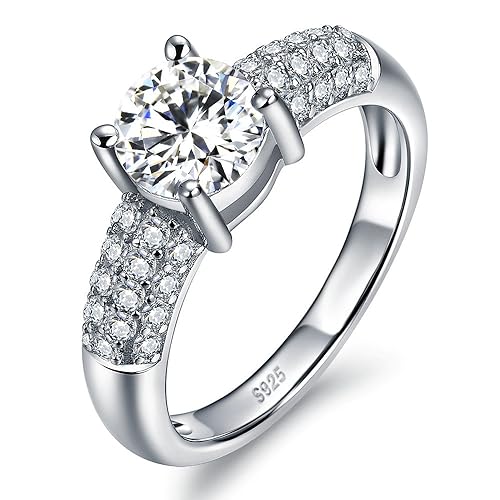 Kingwin Mujer Plata de ley (925/1000) plata de ley Round Brilliant blanco