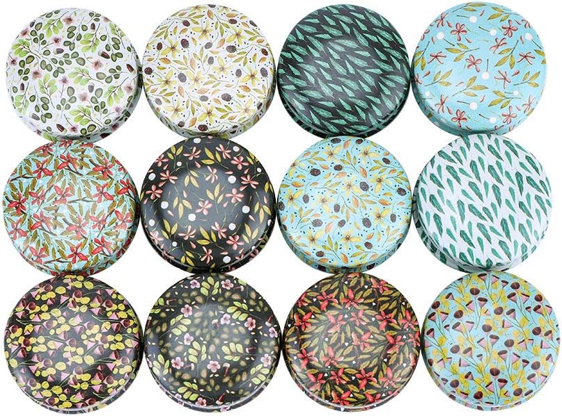 Rolin Roly 12Pcs Tins Jars with Lids Candle Travel Tins Mini Aluminum Cans Round Reusable Tinplate Empty Container for DIY Essential Oils Scented Christmas Candles Tea Candy