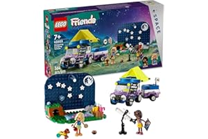 LEGO Friends Stargazing Camping Vehicle Adventure Toy, Includes 2 Mini-Dolls, Camping Trailer, Telescope Toy, and a Dog Figure, Science Gift Idea for Girls, Boys and Kids Ages 7 and Up, 42603