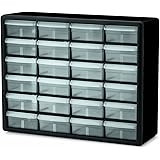 Akro-Mils 10124 24 Drawer Plastic Parts Storage Hardware and Craft Cabinet, 20-Inch x 16-Inch x 6.5-Inch, Black