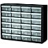 Akro-Mils 10124 24 Drawer Plastic Parts Storage Hardware and Craft Cabinet, 20-Inch x 16-Inch x 6.5-Inch, Black